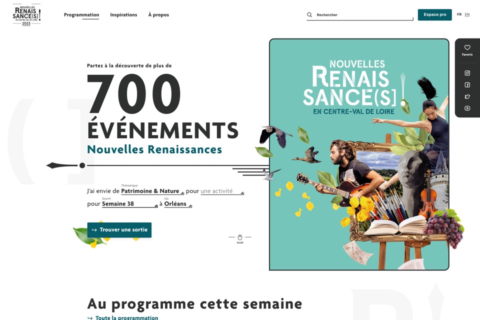 Maquette du site Nouvelles Renaissances.
